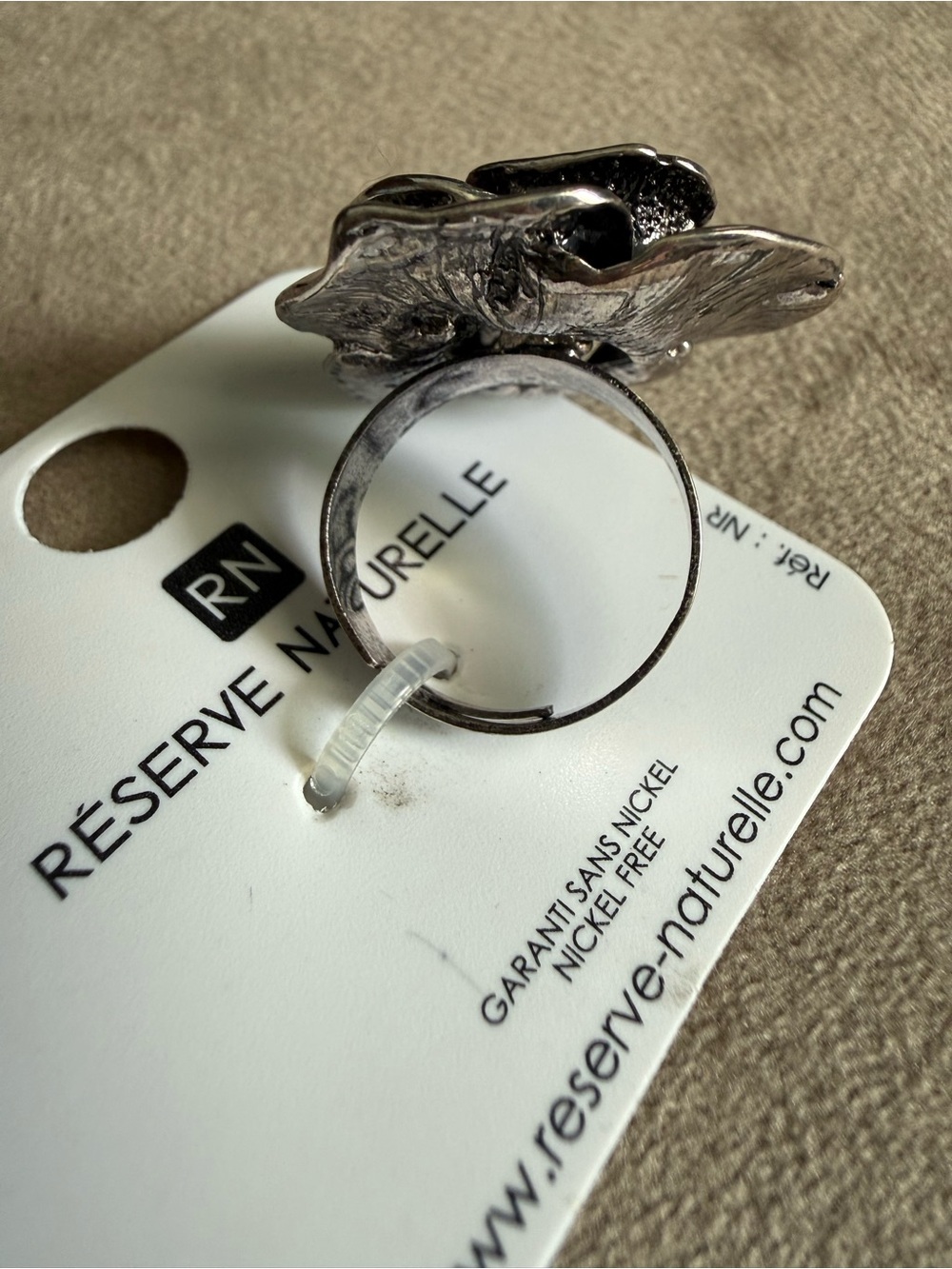 Silver-Tone Floral Rose Statement Ring - Picture 4 of 5